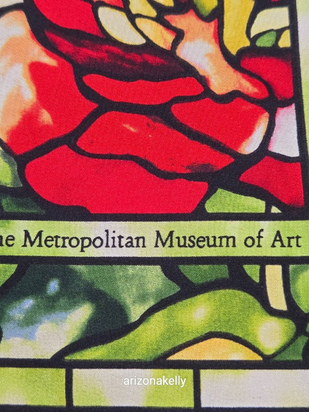 The Met Silk Scarf Neckerchief Tiffany Stained Glass Peony Flowers Peonies - Picture 8 of 8
